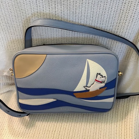 RADLEY LONDON Handbags - RADLEY LONDON Nautical Blue and Tan Crossbody Bag